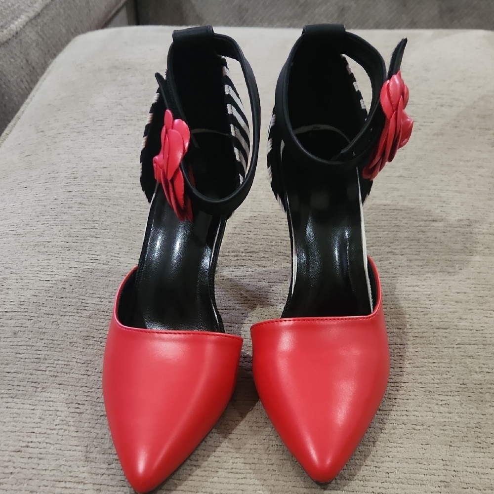 SHEIN Red and Black Women's Heels